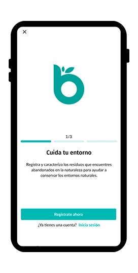 Captura de la aplicación basuraleza mostrando un mapa con puntos de recogida de residuos
